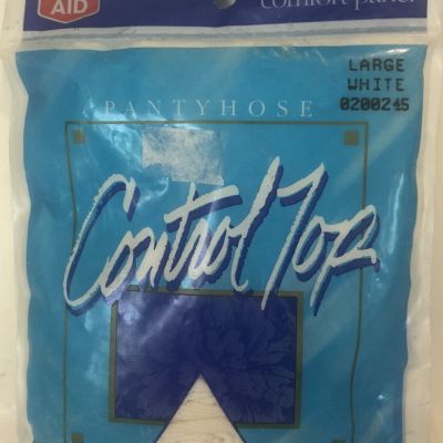 Rite Aid Pantyhose Control Top large white sandlefoot Vintage Made In USA